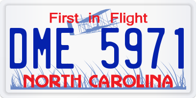 NC license plate DME5971