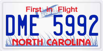 NC license plate DME5992