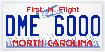 NC license plate DME6000