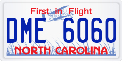 NC license plate DME6060