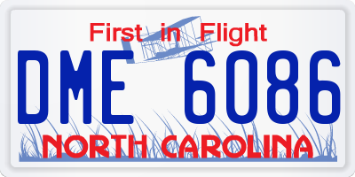 NC license plate DME6086