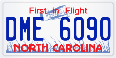NC license plate DME6090