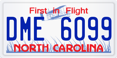 NC license plate DME6099