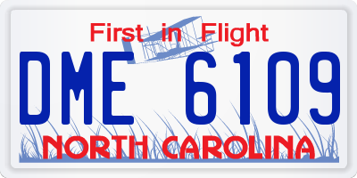 NC license plate DME6109