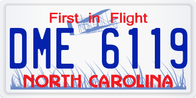 NC license plate DME6119