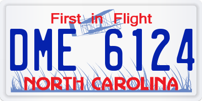 NC license plate DME6124