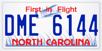 NC license plate DME6144