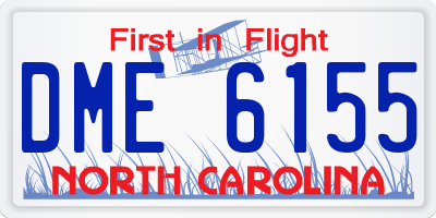 NC license plate DME6155