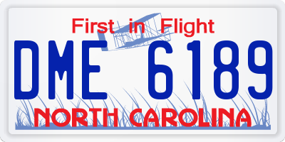 NC license plate DME6189