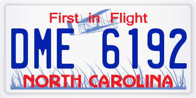 NC license plate DME6192