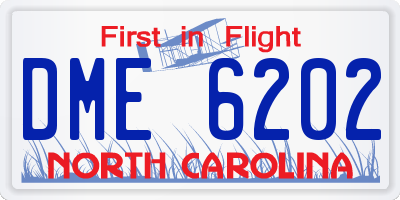 NC license plate DME6202