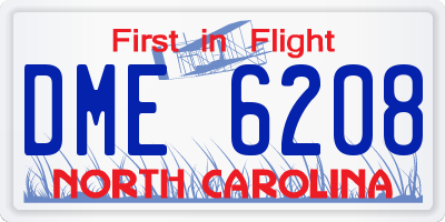 NC license plate DME6208
