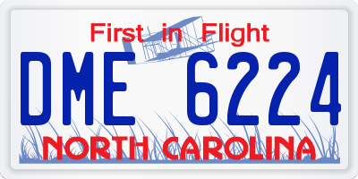 NC license plate DME6224
