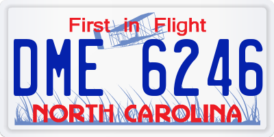 NC license plate DME6246