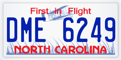 NC license plate DME6249