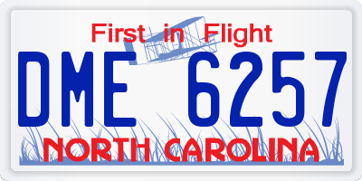 NC license plate DME6257