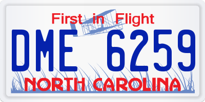 NC license plate DME6259