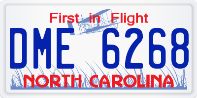 NC license plate DME6268