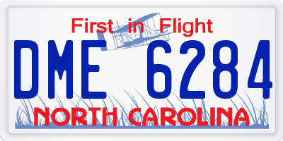 NC license plate DME6284