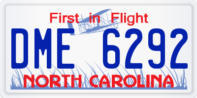 NC license plate DME6292