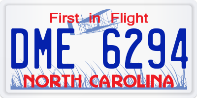 NC license plate DME6294