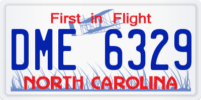 NC license plate DME6329