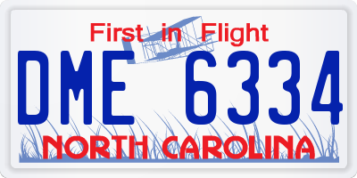 NC license plate DME6334