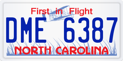 NC license plate DME6387