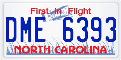 NC license plate DME6393