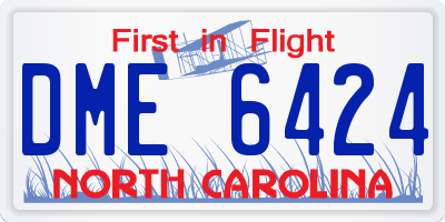 NC license plate DME6424