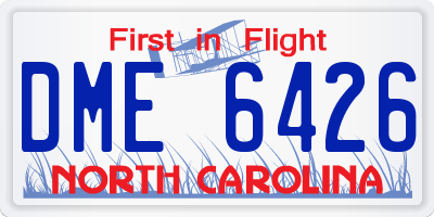 NC license plate DME6426