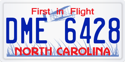 NC license plate DME6428