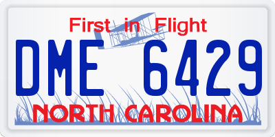 NC license plate DME6429