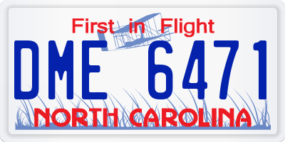 NC license plate DME6471