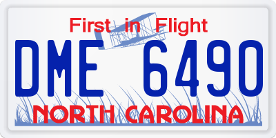 NC license plate DME6490