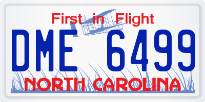 NC license plate DME6499