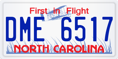 NC license plate DME6517