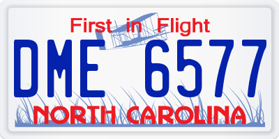 NC license plate DME6577