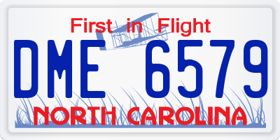 NC license plate DME6579