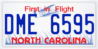 NC license plate DME6595
