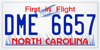 NC license plate DME6657