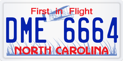 NC license plate DME6664