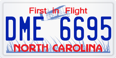 NC license plate DME6695