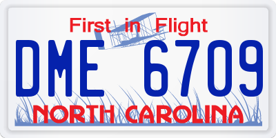 NC license plate DME6709