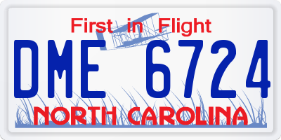 NC license plate DME6724