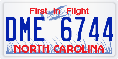NC license plate DME6744