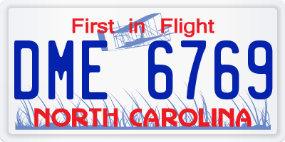 NC license plate DME6769