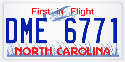 NC license plate DME6771