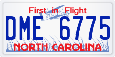 NC license plate DME6775