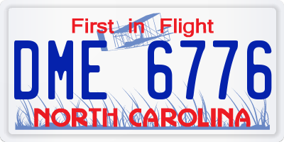 NC license plate DME6776